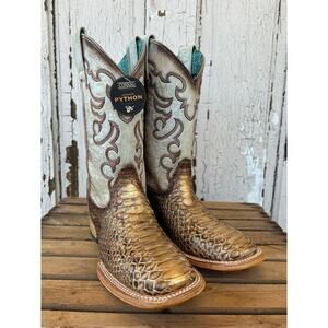 Corral B5507 Women’s Python Cowgirl Boots 8.5 | Exotic Square Toe Western NEW🤠